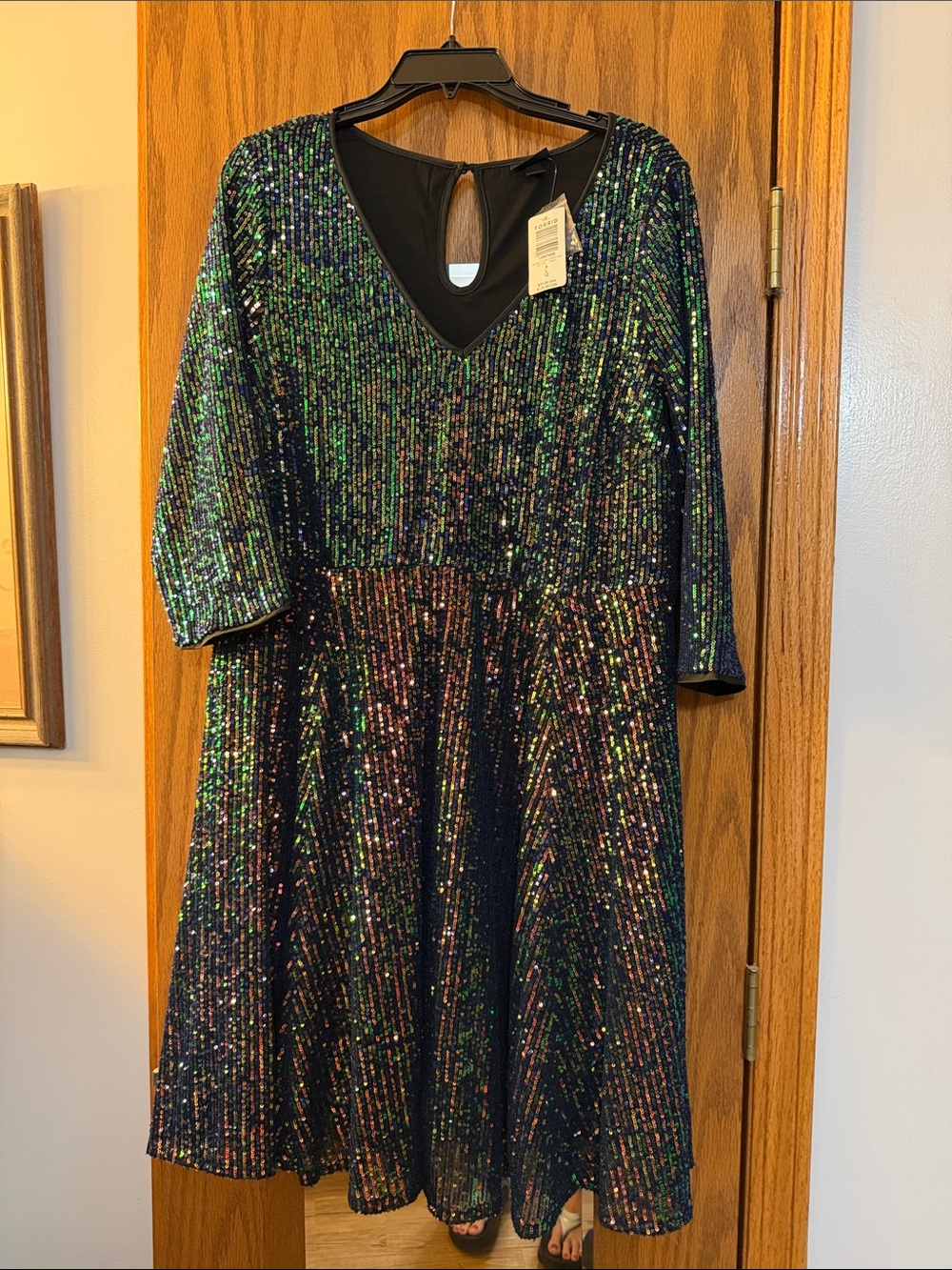 torrid Black Iridescent Sequin Midi Dress